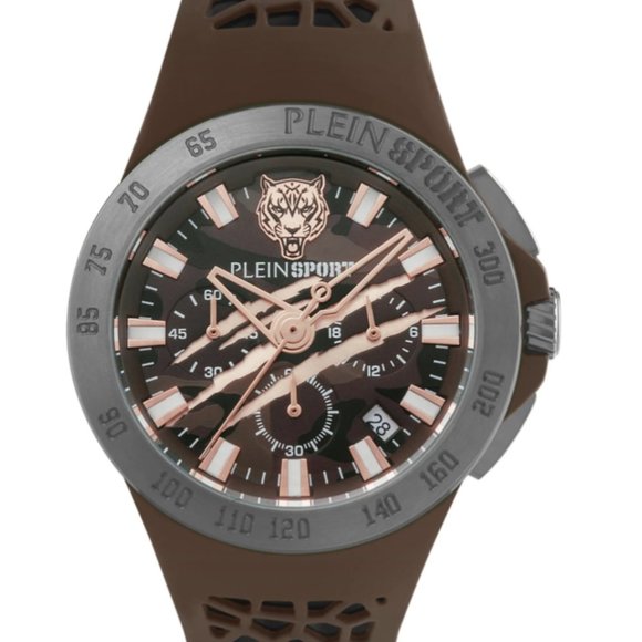 Plein Sport Mens Performance Brown Strap Watch - Picture 1 of 4